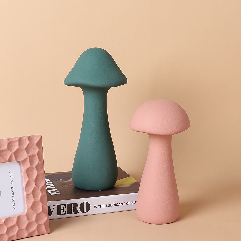 Morandi Ceramic Mushroom Ornaments - HOMYEA