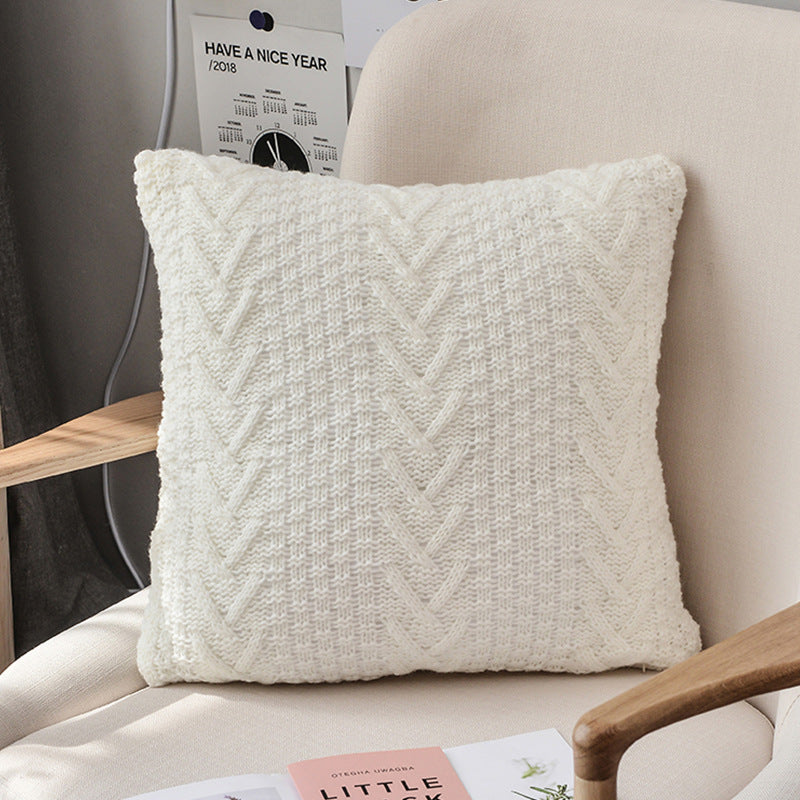 Fishbone Pattern Square Pillows - HOMYEA