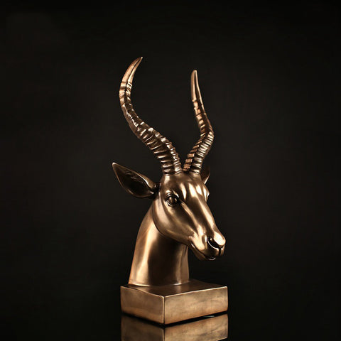 Deer Head Sculpture Bookends - HOMYEA