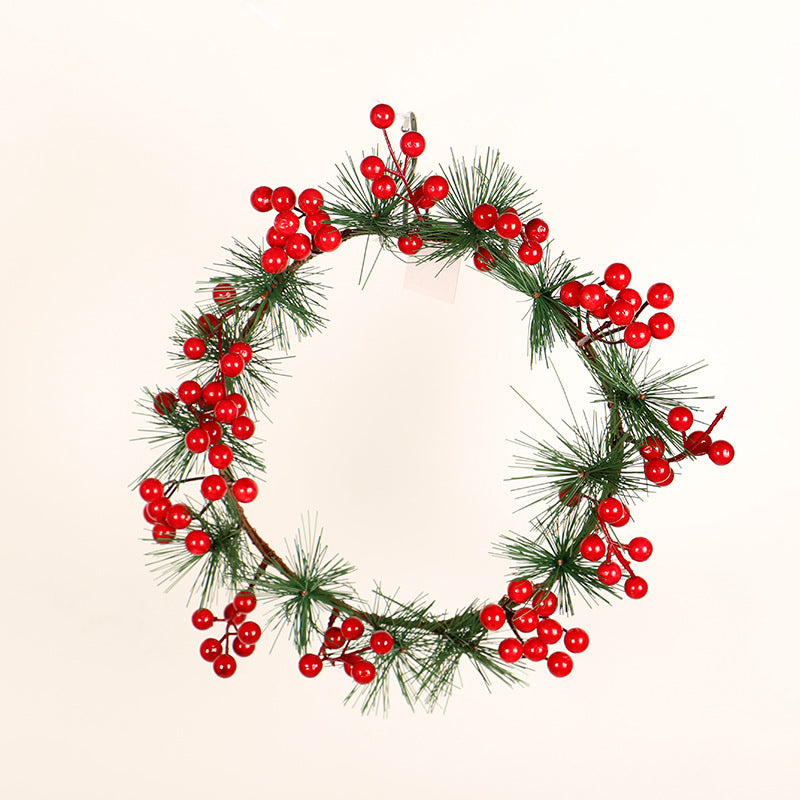 Christmas Red Pine Wreath - HOMYEA