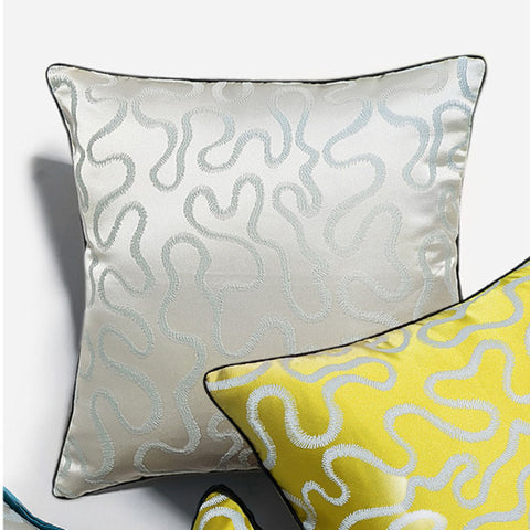 Solid-color Geometric Polyester Pillow Cover - HOMYEA