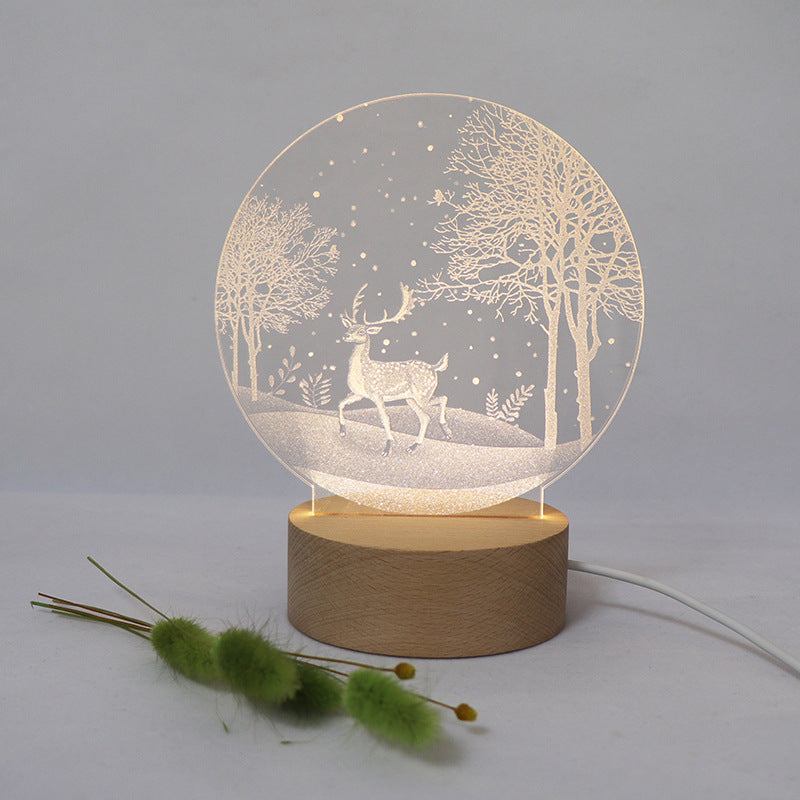 3D Creative Elk Night Light - HOMYEA