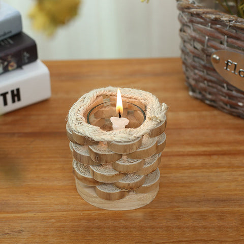 Creative Wooden Handmade Candle Holder - HOMYEA