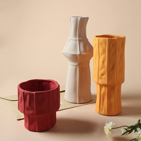 Simple Ceramic Vases In Morandi - HOMYEA