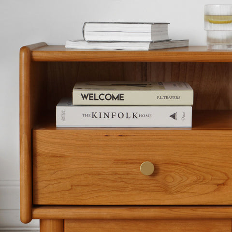 Modern Simple Wooden Nightstand - HOMYEA