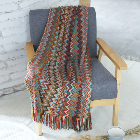 Bohemia Knitting Rectangle Blanket - HOMYEA