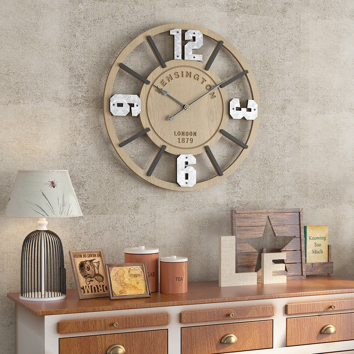 Wooden Wall Clock - HOMYEA