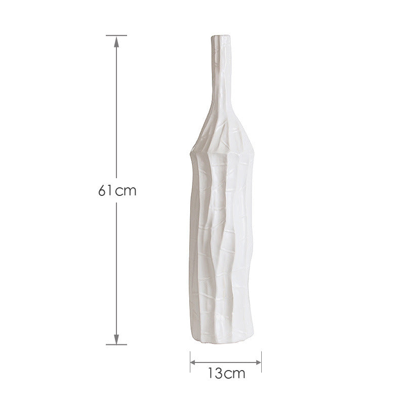 Simple White Art Slender Vases - HOMYEA