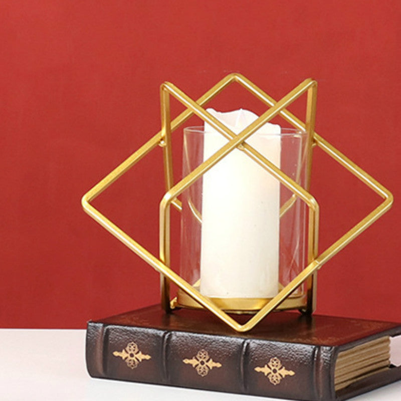 Geometric Metal Candle Holder - HOMYEA