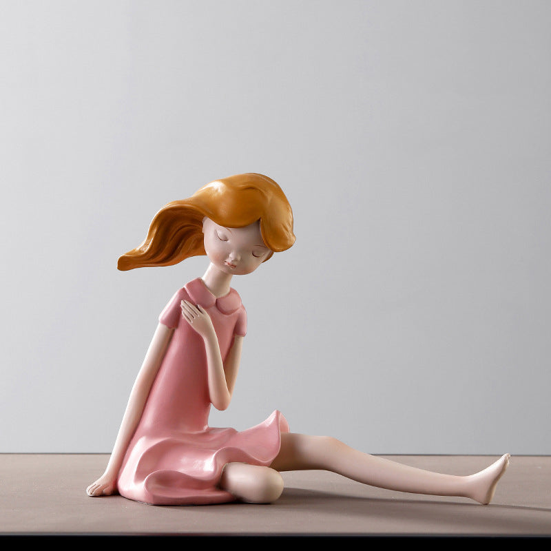 Girl Resin Sculpture - HOMYEA