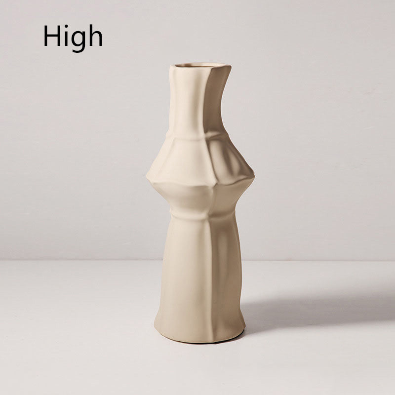 Simple Ceramic Vases In Morandi - HOMYEA