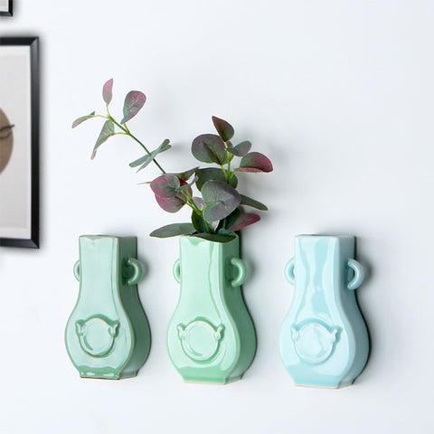 Chinese Celadon Wall Vases - HOMYEA