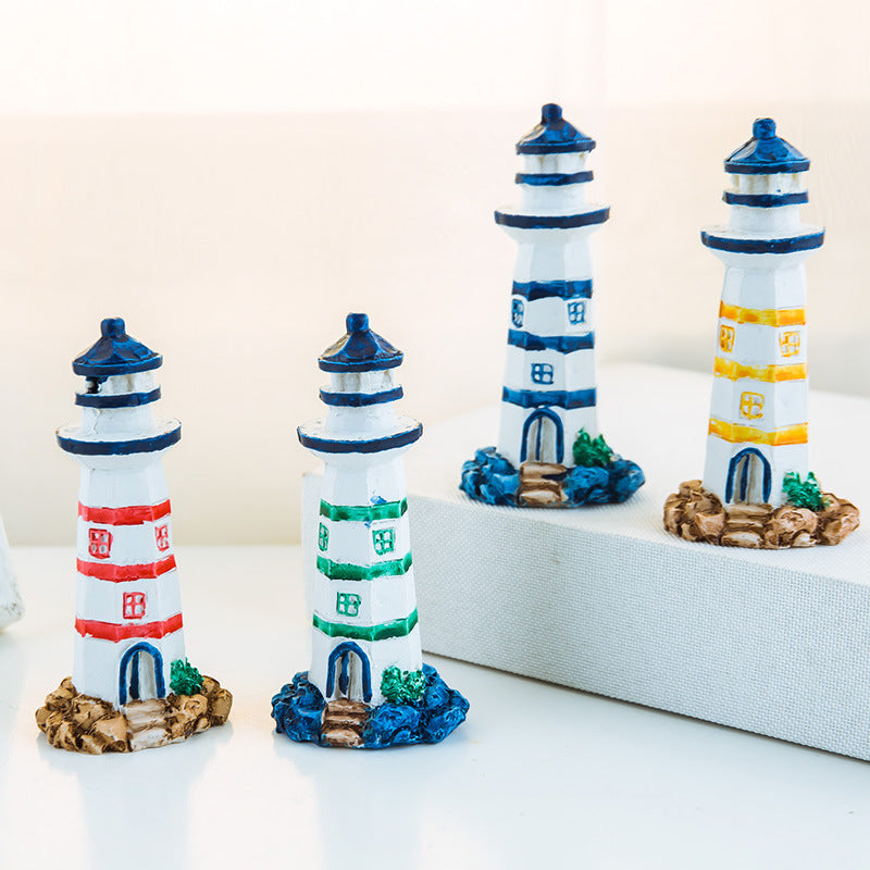 Mini Resin Painted Lighthouse - HOMYEA