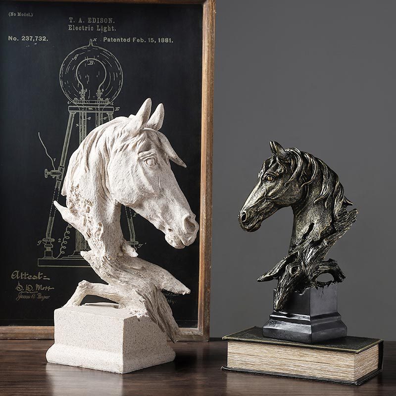 Contracted Resin Horse Sculpture - HOMYEA