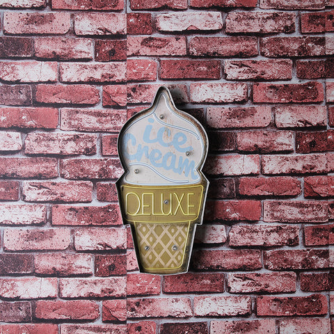 Vintage Metal Ice Cream Led Lights - HOMYEA