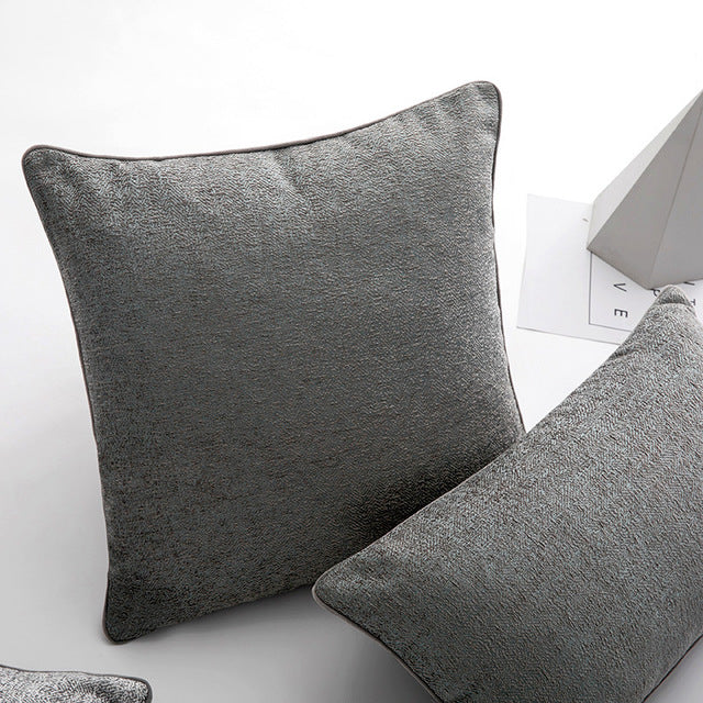 Gray Square Pillow Cover - HOMYEA