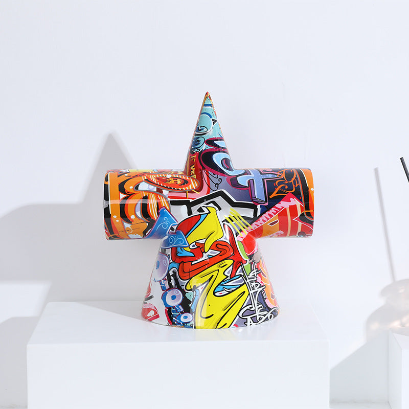 Geometric Cylinder Colorful Resin Statue - HOMYEA