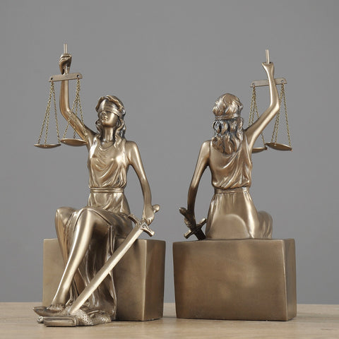 Justitia Sculpture Bookends - HOMYEA