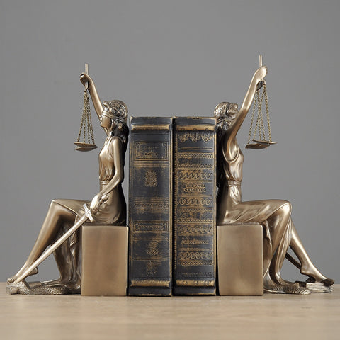 Justitia Sculpture Bookends - HOMYEA