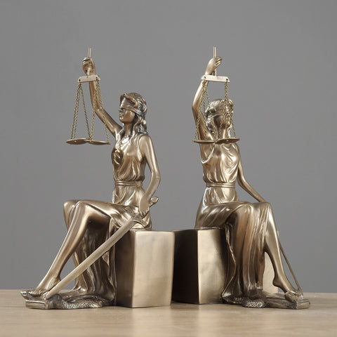 Justitia Sculpture Bookends - HOMYEA