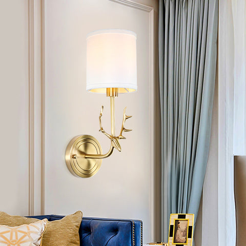 Golden Metal Bedroom Sconces - HOMYEA