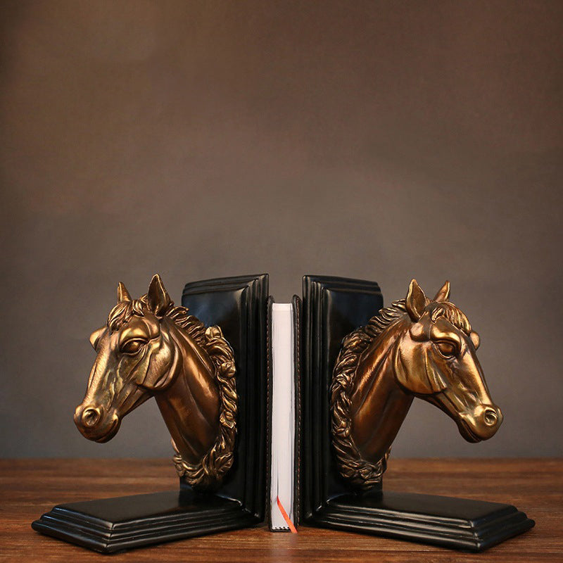 Horse Head Sculptures Bookends - HOMYEA