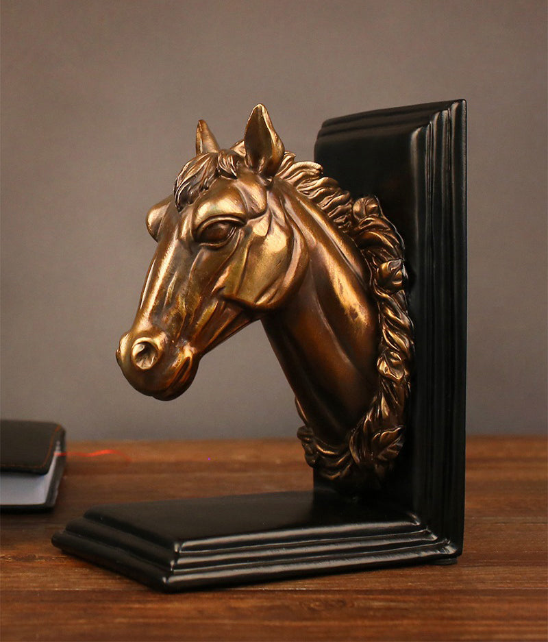 Horse Head Sculptures Bookends - HOMYEA