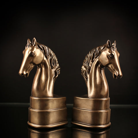 Horse Head Statue Shape Bookends - HOMYEA