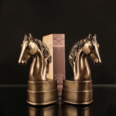 Horse Head Statue Shape Bookends - HOMYEA