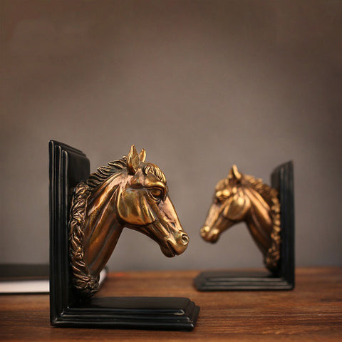 Horse Head Sculptures Bookends - HOMYEA