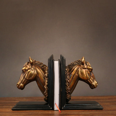 Horse Head Sculptures Bookends - HOMYEA