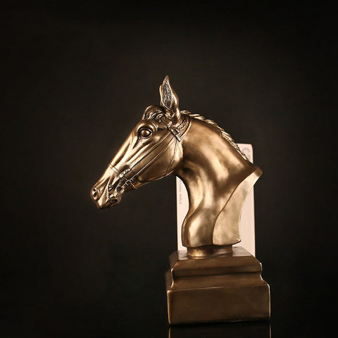 Horse Head Sculpture Bookends - HOMYEA