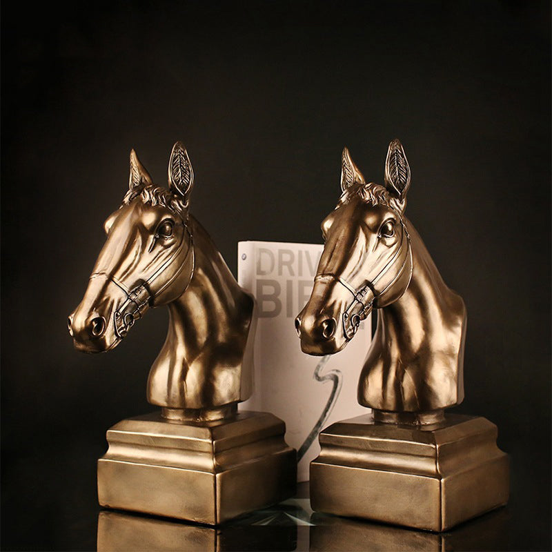 Horse Head Sculpture Bookends - HOMYEA