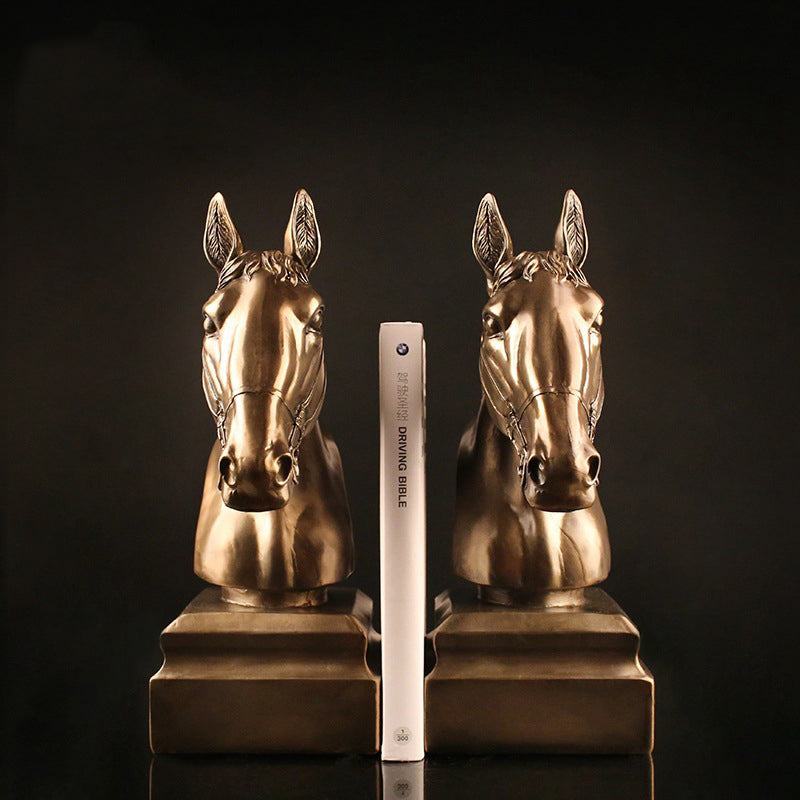 Horse Head Sculpture Bookends - HOMYEA