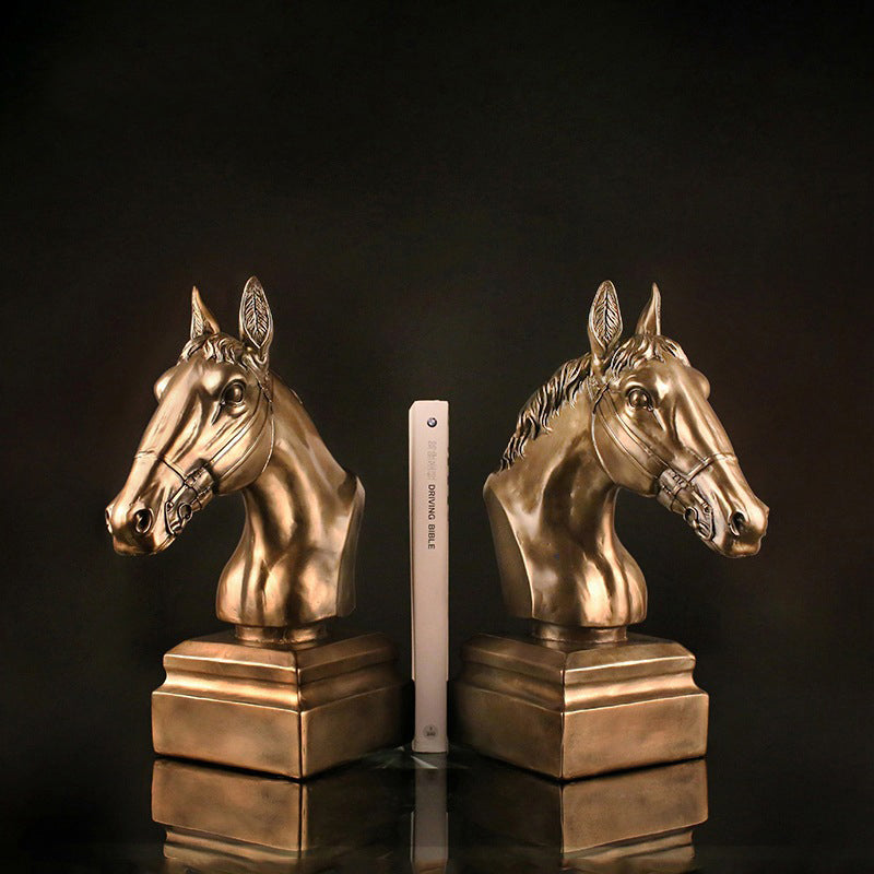 Horse Head Sculpture Bookends - HOMYEA