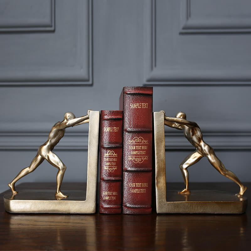 Golden People Sculpture Bookends Set - HOMYEA