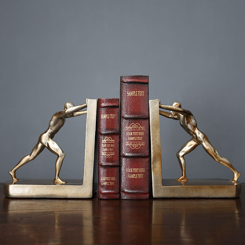 Golden People Sculpture Bookends Set - HOMYEA