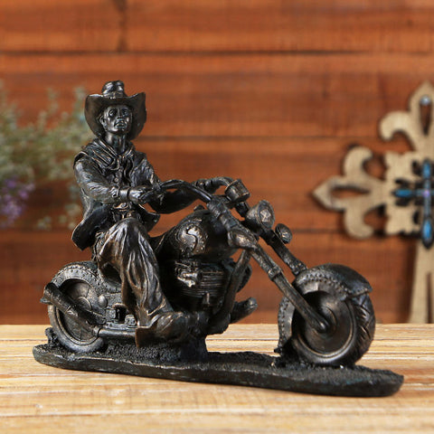 Motorcyle Riding Cowboy Sculpture - HOMYEA