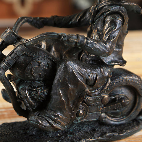 Motorcyle Riding Cowboy Sculpture - HOMYEA