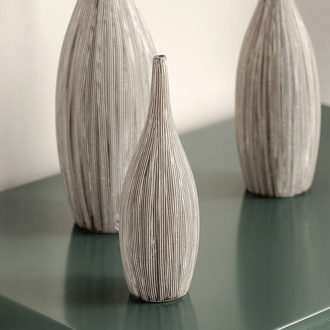 Modern Ceramic Grey Table Vases - HOMYEA