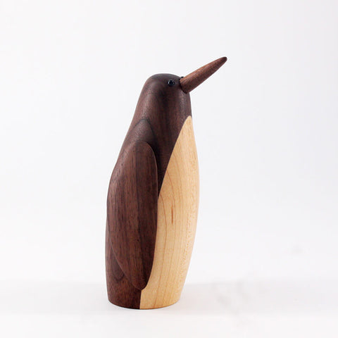 Wooden Penguin Sculptue Decor Object - HOMYEA