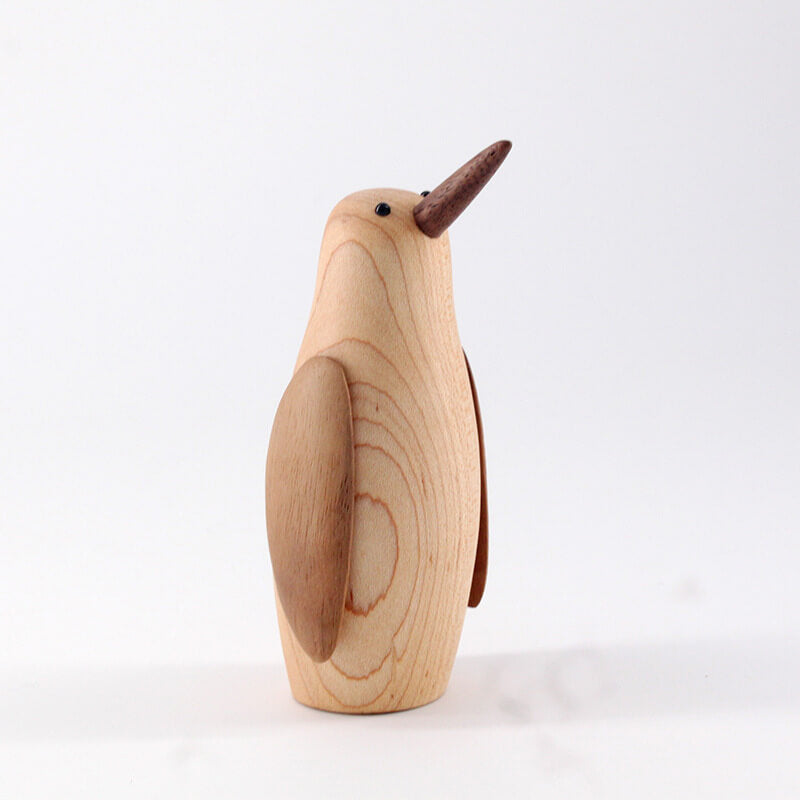 Wooden Penguin Sculptue Decor Object - HOMYEA