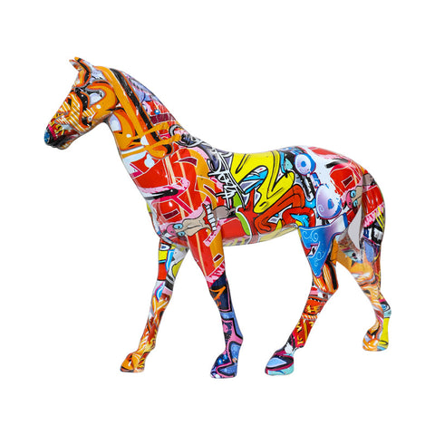 Resin Colorful Horse Statue - HOMYEA