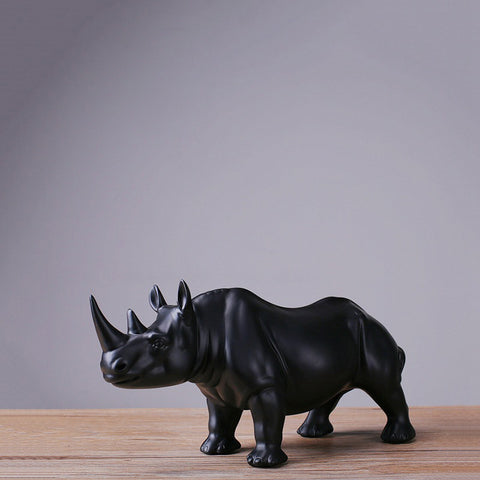 Rhinoceros Sculpture Decor Objects - HOMYEA