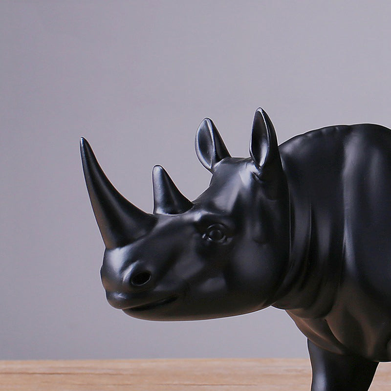 Rhinoceros Sculpture Decor Objects - HOMYEA