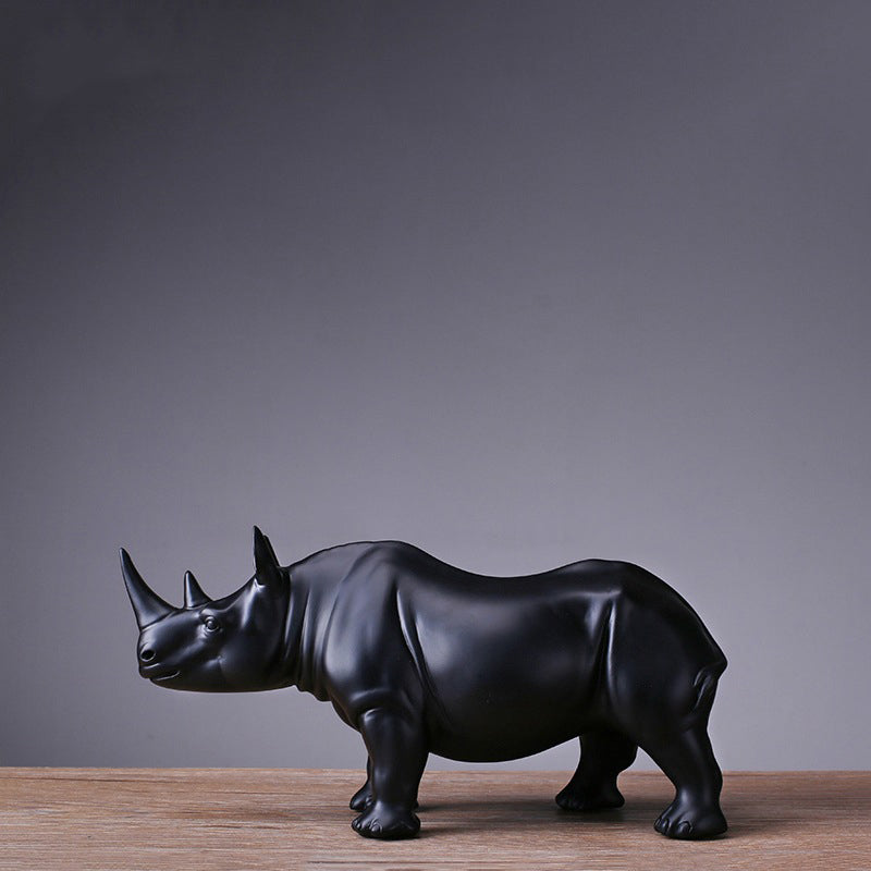 Rhinoceros Sculpture Decor Objects - HOMYEA