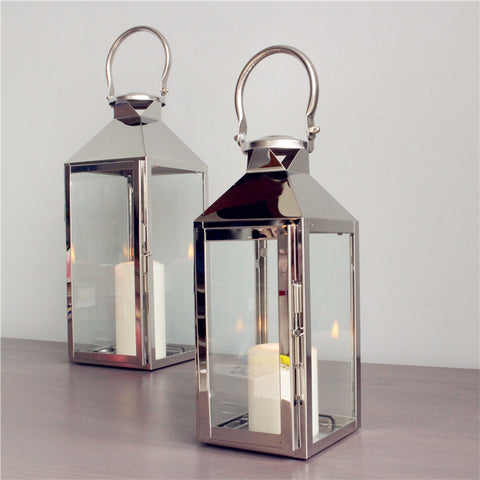 Silver Candle Lanterns - HOMYEA