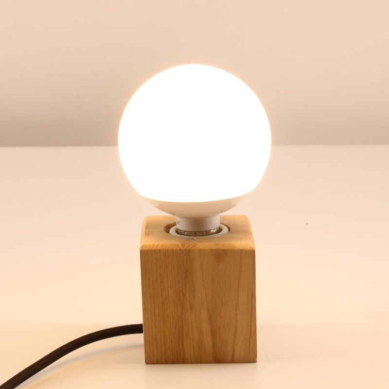 Wood Bedroom Small Desk Lamps - HOMYEA