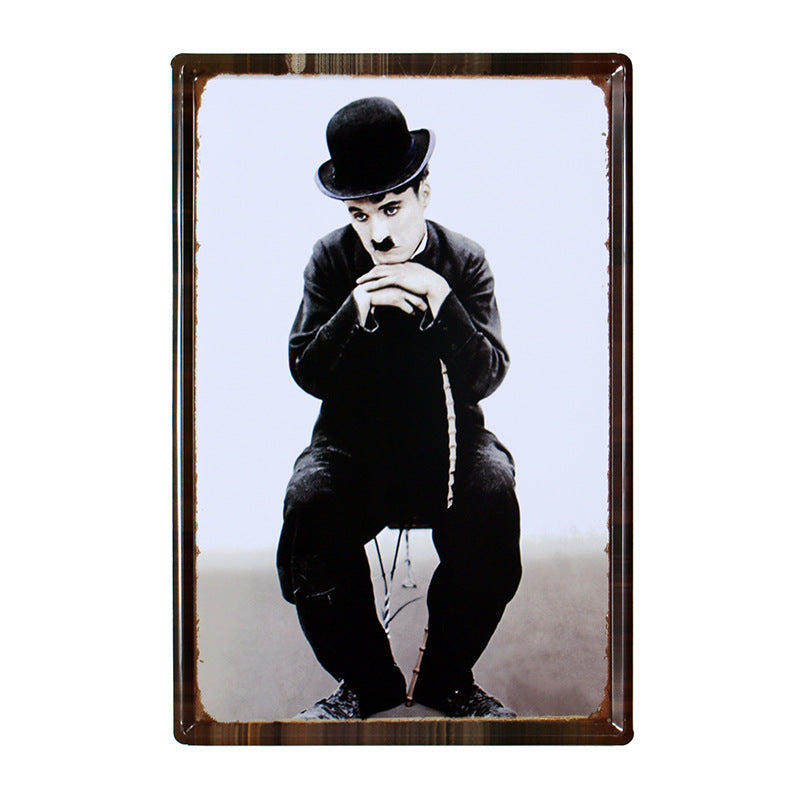 Chaplin Vintage Tinplate Wall Painting - HOMYEA