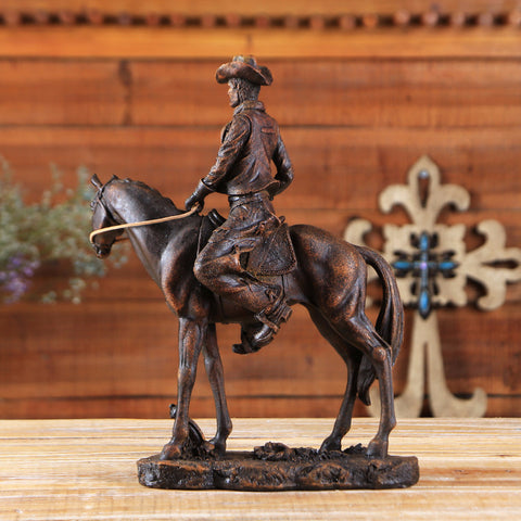 Horse Riding Cowboy Sculpture - HOMYEA